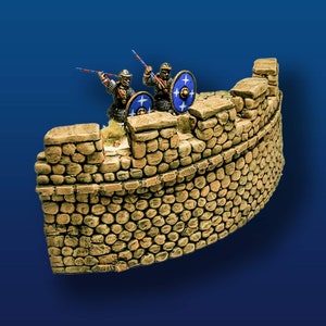 28mm Roman Stone Wall, Curved Corner