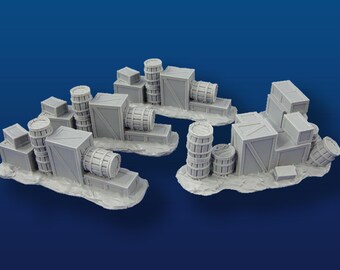28mm Field Fortifications #2 Barrels & Crates Bulk Buy (4)
