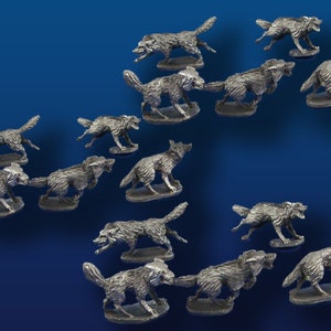 28mm Gray Wolf Pack (15 pieces, 5 styles)