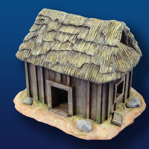 28mm Vietnamese Farmers House w/ Thatched Roof & Plank Walls