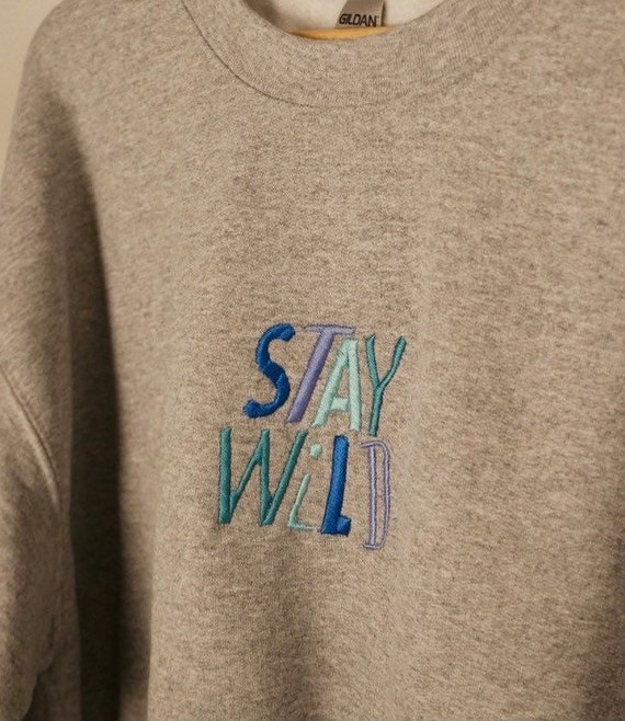 embroidered slogan sweatshirt