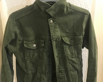 green colour jeans jacket