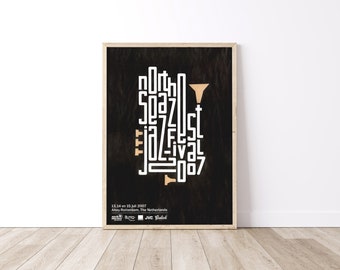 Typography Poster, Jazz Screen Print Poster