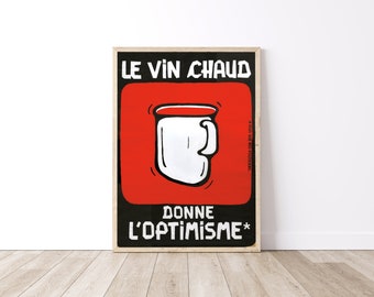 Affiche Typographie, Poster Le Vin Chaud, Sérigraphie
