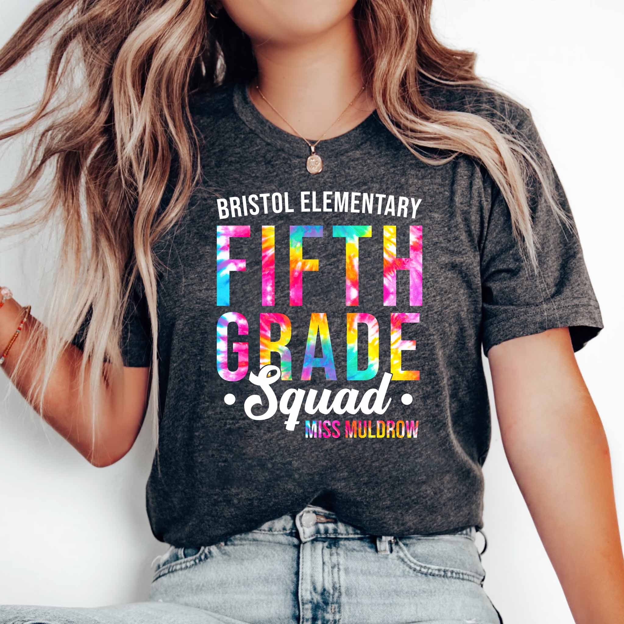 Personalized 5th Grade Teacher Shirt, Fifth Grade Squad Shirt, Fifth Grade Teacher Shirt, 5th Grade Shirt, Happy Last Day Of School Shirt