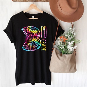 Tie Dye Typography 3rd Grade Shirt, 3rd Grade Teacher Shirt, Team 3rd Grade, Third Grade Squad Crew Tribe, Back To School Gift
