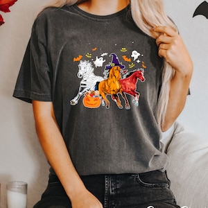 Horse Halloween Shirt, Ghost Horse T-shirt, Horse Mom Shirt, Horse Girl T-shirt, Horse Lover Gifts, Halloween Gifts For Horse Mom Girl Lover