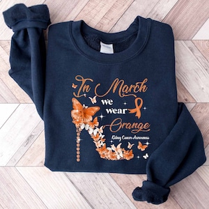 Multiple Sclerosis Awareness Sweatshirt, In March We Wear Orange Shirt, Multiple Sclerosis Warrior Shirt, Orange Ribbon Shirt, Support Shirt
