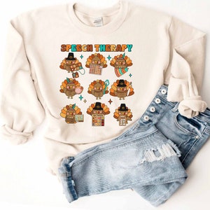 Speech Therapy Thanksgiving Sweatshirt, SLP Thanksgiving Shirt, SLP Turkey Shirt, Speech Therapist Shirt, SLP Thanskgiving Gifts