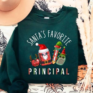 Santa's Favorite Principal Christmas Funny Teacher School T-Shirt Santa's Favorite Principal Christmas Funny Teacher School T-Shirt