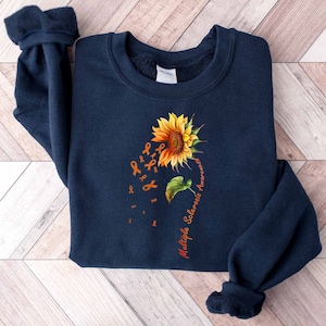 Multiple Sclerosis Awareness Sweatshirt, In March We Wear Orange Shirt, Multiple Sclerosis Warrior Shirt, Orange Ribbon Shirt, Support Shirt