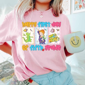 Glücklicher erster Schultag fünfte Klasse Shirt, 5.Klasse Lehrer Shirt, 5.Klasse Kader Crew Back To School Shirt Geschenk, Kinderbücher Shirt