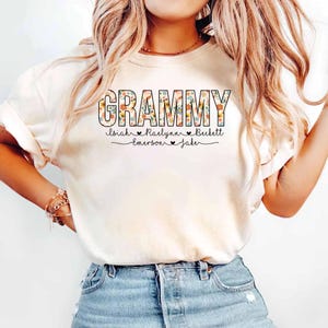 Floral Grammy Shirt, Custom Grammy Shirt With Kids Name, Grammy Mother's Day Shirt, New Grammy Shirt, Grammy Life Shirt, Grammy Birthday Tee