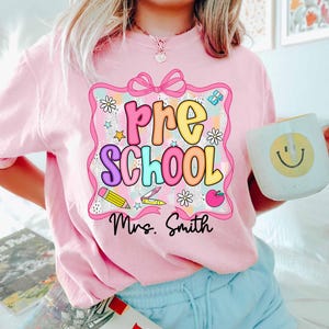 Custom Preschool Back To School Shirt For Teacher & Students, Preschool Teacher Shirt, Preschool Squad Crew Shirt, Preppy Teacher Shirt Gift