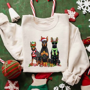 Doberman Christmas Sweatshirt, Doberman Mom T-shirt, Doberman Lover Shirt, Doberman Dog Sweatshirt, Christmas Gifts For Doberman Lovers