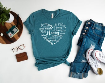Funny Nanny Shirt, Nanny T-shirt, Nanny Life Shirt, Nanny Gifts, Nanny Typography Shirt, Best Nanny Ever, Mother&#39;s Day Gifts, Christmas Gift
