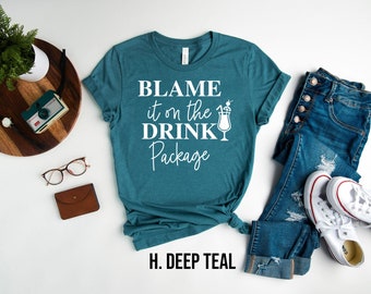 Blame On The Drink Package Shirt, Cruise Mode Shirt, Cruise Vacation Gift, Cruise Vibes Shirt, Summer Vacation Tees, Girls Trip Shirt