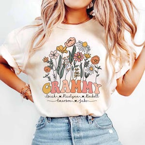 Wildflowers Grammy Shirt, Custom Grammy Shirt With Kids Name, Grammy Mothers Day Shirt, New Grammy Shirt, Grammy Life Shirt, Grammy Birthday