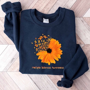 Multiple Sclerosis Awareness Sweatshirt, In March We Wear Orange Shirt, Multiple Sclerosis Warrior Shirt, Orange Ribbon Shirt, Support Shirt