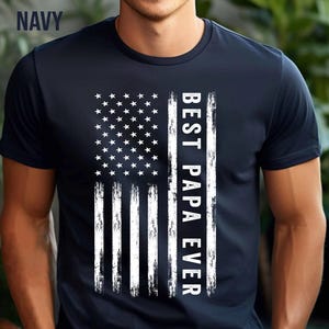 Camiseta do Dia dos Pais do Papai, a melhor camiseta do papai de todos os tempos, camiseta engraçada do papai, camiseta com a bandeira do papai, camiseta do novo papai, a melhor camiseta do papai, presente de Dia dos Pais para o papai
