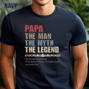 Papa Fathers Day Shirt, Papa Shirt, Papa The Man Shirt, Best Papa Ever Shirt, Cool Papa Shirt, Fathers Day Gift For Papa, Papa Birthday Gift