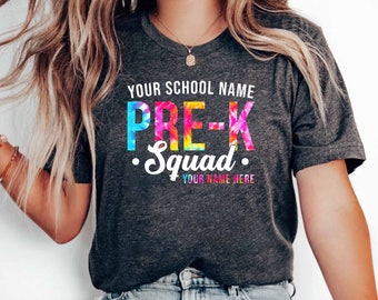 Personalized Pre-k Teacher Shirt, Pre-k Squad Shirt, Prek Teacher Shirt, Pre-k Shirt, Teacher Squad Shirt, Happy Last Day Of School Shirt