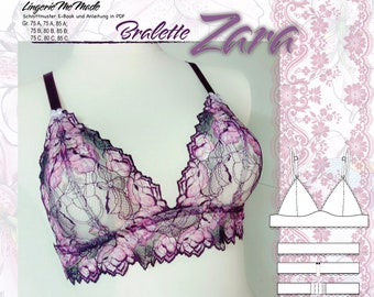 Sewing pattern bralette Zara. Gr. 75-85, Cup A-C. E-book and instructions in PDF. German - German. IDsmx3