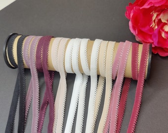 9 mm Picot Elastic Trim for Lingerie Sewing | Panty & Bra Elastic by the Meter | Decorative Scalloped Underwear Elastic