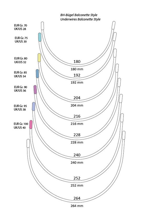 Bra Underwire balconette style EU 75-100, UK/US 30-40