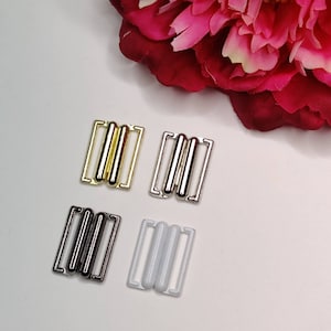 20 mm Bikiniverschluss Gold / Silber / Weiß / Schwarz. Metallverschluss für BH oder Badeanzug. IDheyex17