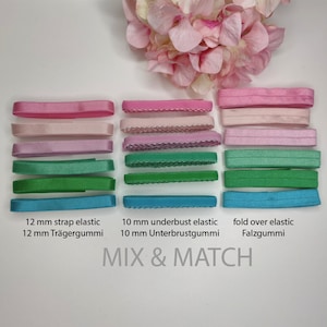MIX&MATCH: 10 mm underbust elastic, 12 mm strap elastic, 18 mm fold elastic. underbust elastic, strap elastic, foe. Bra, underwear elastics. IDelx19