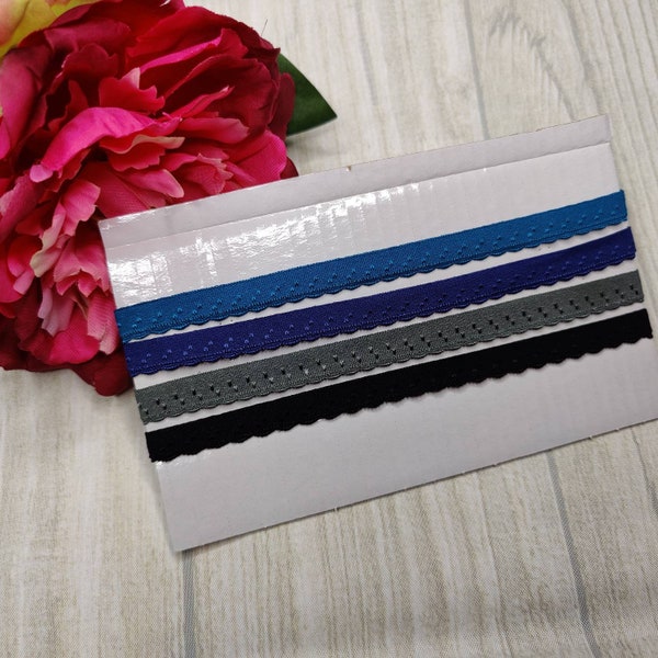 1 M folding rubber/edging rubber, elastic edging tape. Colors: blue, gray, black, petrol. IDelx19