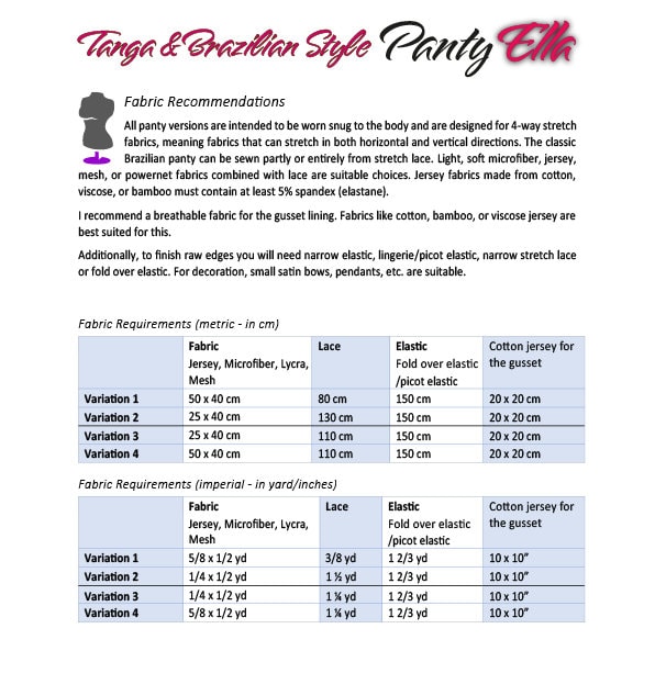 ENGLISH Ella Panty Brazilian and Tanga Style Pattern in PDF 