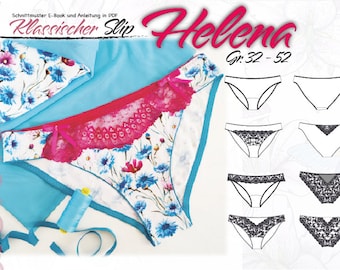 Helena briefs pattern. 16 variations. Sizes 32 - 52. E-book and sewing instructions in PDF. German. IDsmx3