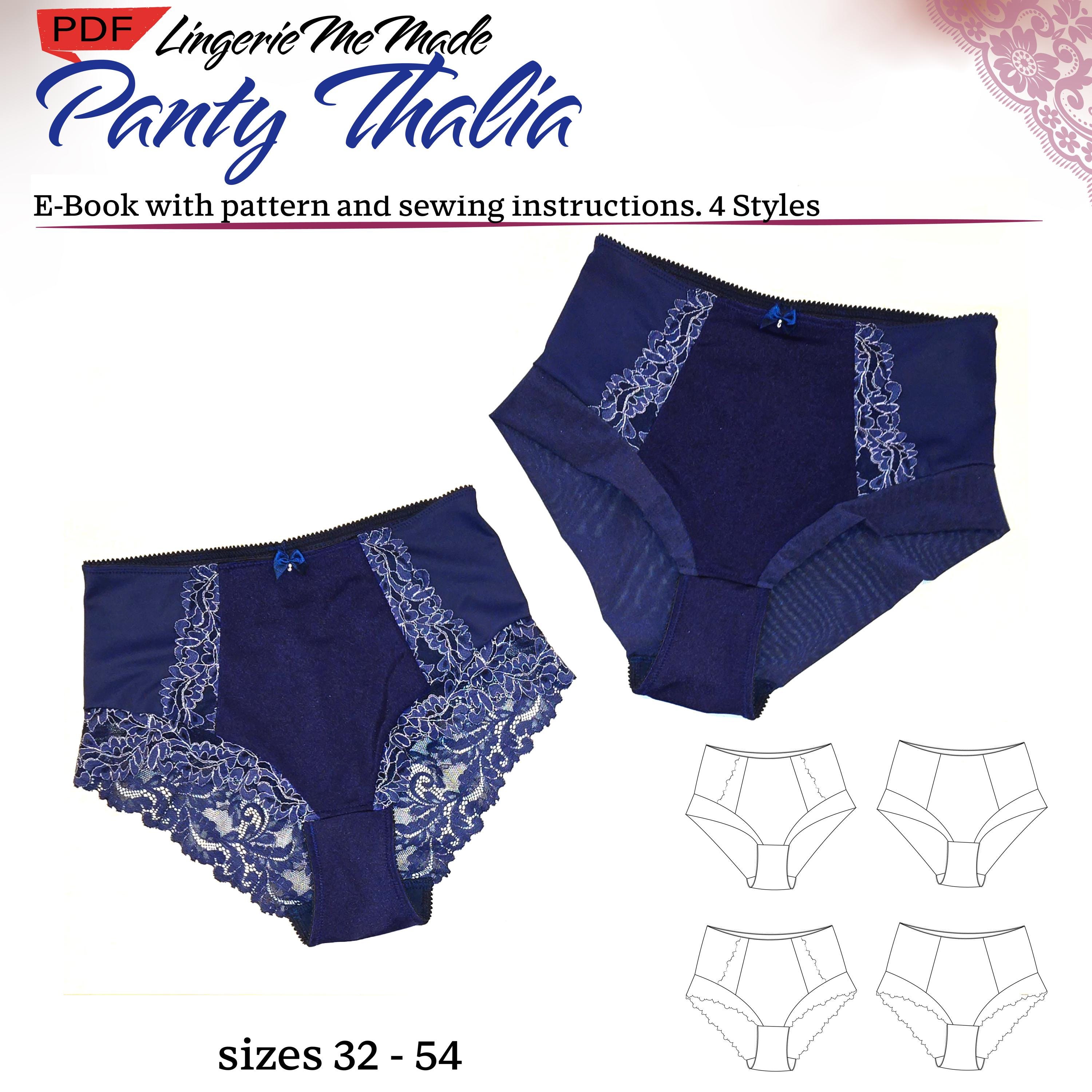 Pattern for high waisted panty Thalia. sizes 32 - 54, English. 4 styles. PDF e-book. IDsmx3