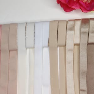 20 mm BH-Trägerband. blush peach, weiß, beige, frappe. 13/16 bra strap elastic.IDtrx20