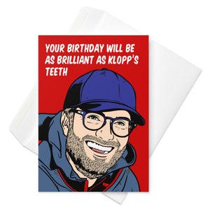 Cartão de aniversário do técnico de futebol do Liverpool, Jürgen Klopp