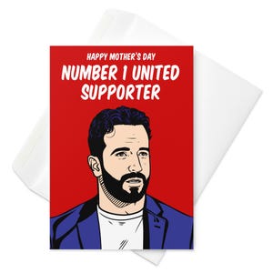 Cartão de felicitações do Dia das Mães do treinador do clube de futebol Manchester United, Ruben Amorim