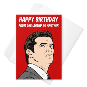 Cartão de aniversário de Gary Speed, ex-técnico de futebol do País de Gales - Feliz aniversário de uma lenda para outra'