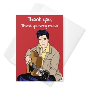 Elvis Presley gracias tarjeta de felicitación 'Gracias, muchas gracias'