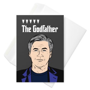 Tarjeta de felicitación de Carlo Ancelotti, entrenador de fútbol (Real Madrid, Everton, Italia, Nápoles, Bayern Múnich, PSG) - El Padrino, también conocido como Don Carlo