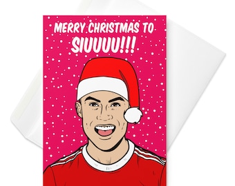 Carte de Noël Cristiano Ronaldo, CR7 Siuuuu