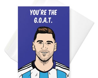 Lionel Messi football G.O.A.T. (Barcelona, Paris Saint-Germain & Argentina) birthday greeting card
