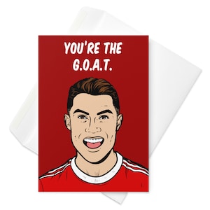 Greeting card featuring Portuguese Manchester United, Real Madrid and Juventus football legend, Cristiano Ronaldo aka CR7