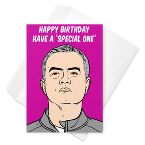 Cartão de felicitações de aniversário do treinador de futebol José Mourinho
