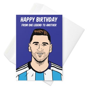 Lionel Messi football legend (Barcelona, Paris Saint-Germain & Argentina) birthday greeting card