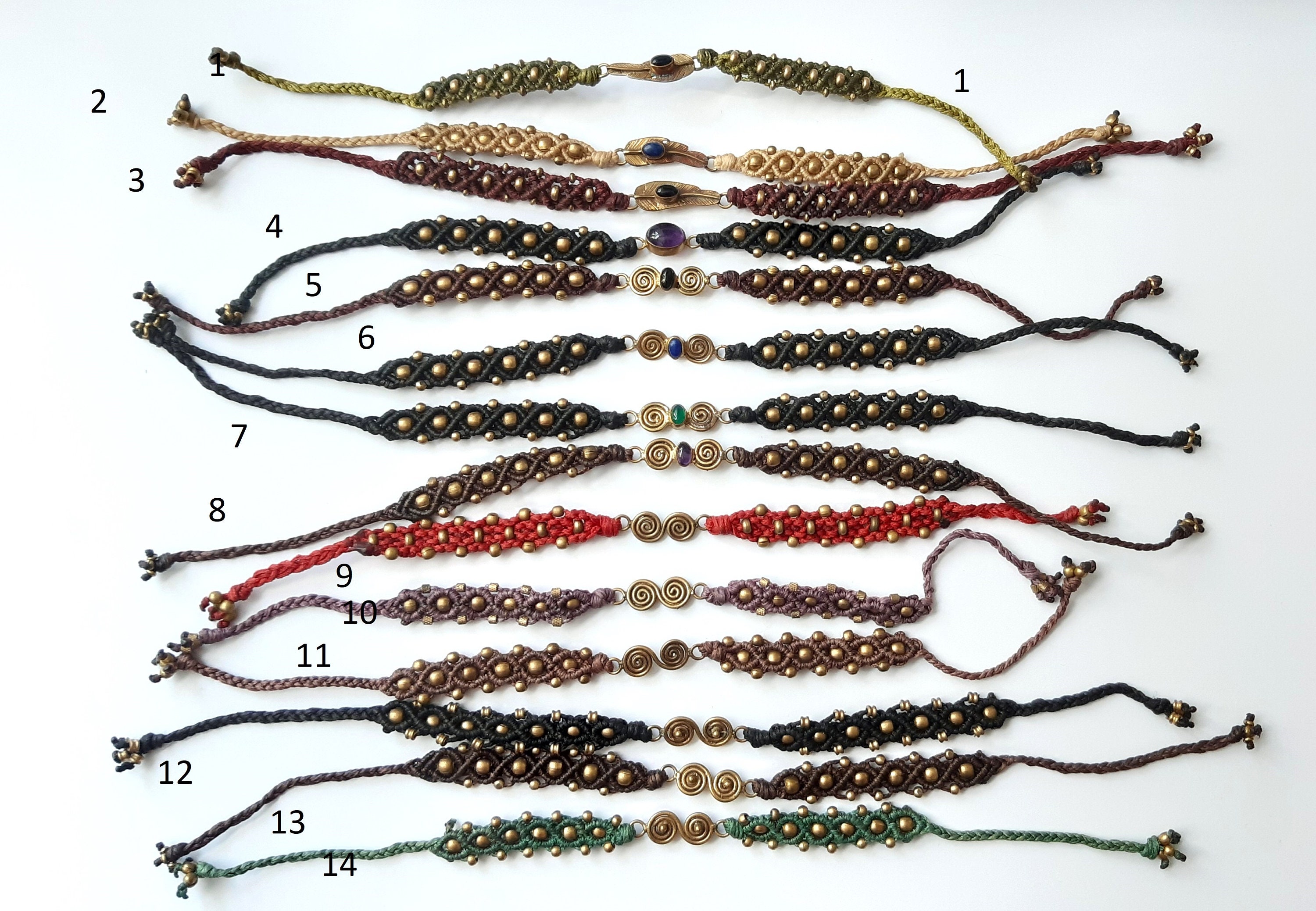 Handmade Braided Bracelet cotton Brass Variants With Etsy