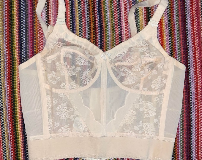 Vintage 1950s Corset Bullet Bra 38b Beige Etsy