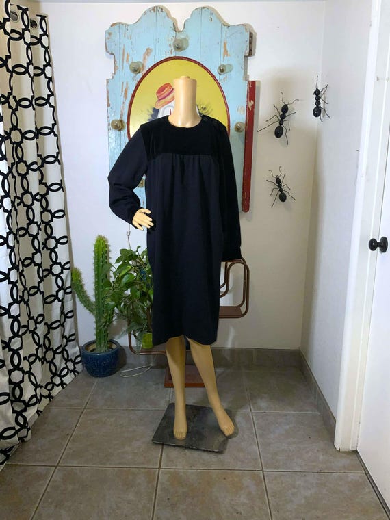 Yves Saint Laurent Rive Gauche, 1970s Yves Saint Laurent Rive Gauche wool and velvet dress