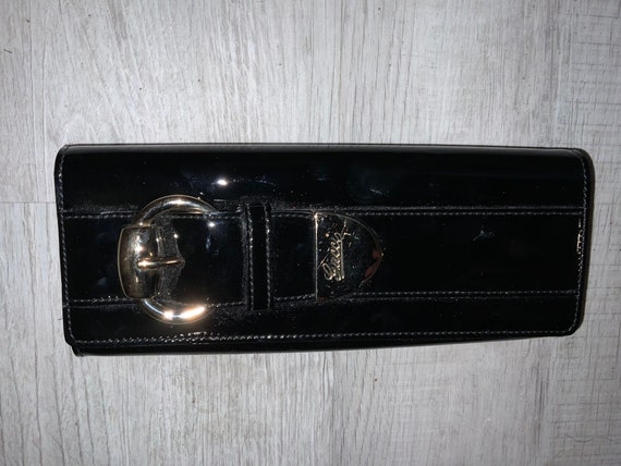 Gucci Black Patent Leather Romy Clutch - image 2